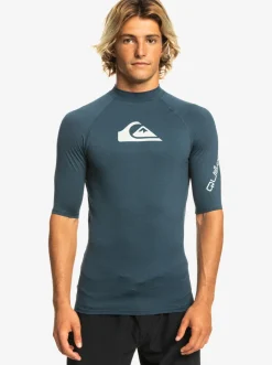 Quiksilver Rashguards|All Time Short Sleeve Upf 50 Rashguard Navy Blazer Heather