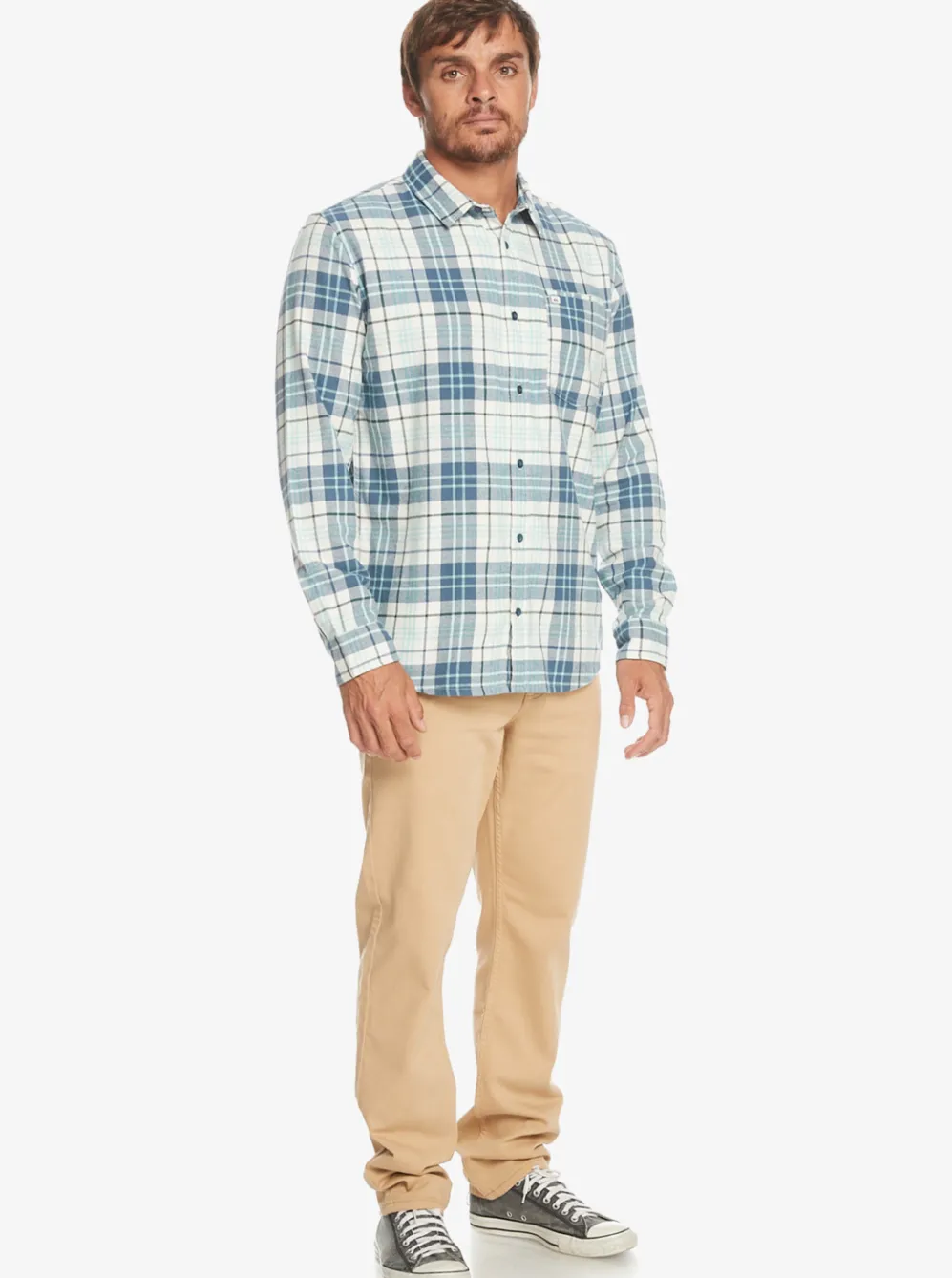 Quiksilver Shirts & Polos|Banchor Long Sleeve Shirt Snow White Banchor