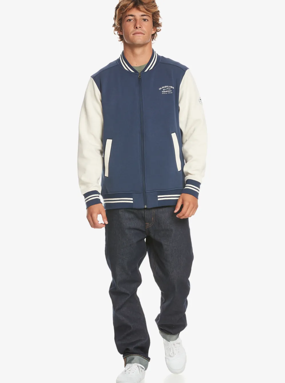 Quiksilver Sweatshirts & Hoodies|Bomber Zip-Up Fleece Naval Academy