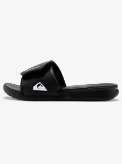 Quiksilver Sandals|Boy'S 8-16 Bright Coast Adjustable Slides Black/White/Black