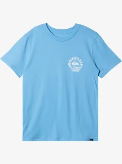 Quiksilver Tees|Boy'S 8-16 Circled Script T-Shirt Azure Blue