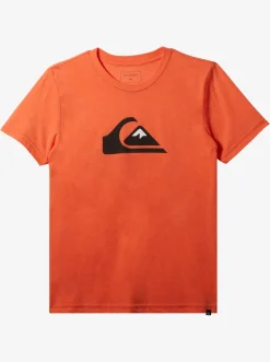 Quiksilver Tees|Boy'S 8-16 Comp Logo T-Shirt Red Orange Heather