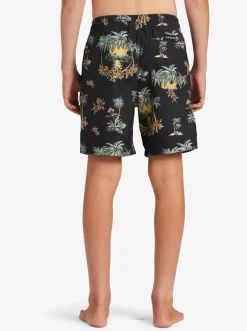 Quiksilver Boardshorts|Boy'S 8-16 Everyday Mix Vl 15Nb Elastic Waist Shorts Black Palm Spritz