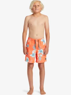 Quiksilver Boardshorts|Boy'S 8-16 Everyday Mix Vl 15Nb Elastic Waist Shorts Fiery Coral