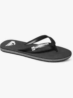 Quiksilver Sandals|Boy'S 8-16 Molokai Flip-Flops Black/Black/White