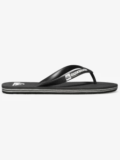 Quiksilver Sandals|Boy'S 8-16 Molokai Flip-Flops Black/Black/White