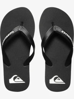 Quiksilver Sandals|Boy'S 8-16 Molokai Flip-Flops Black/Black/White