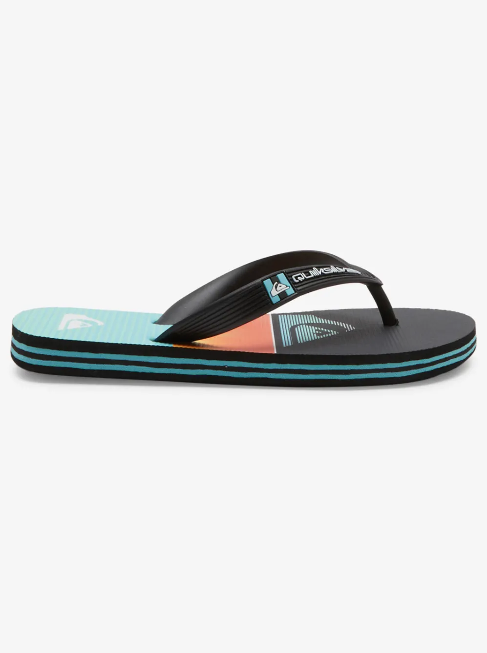 Quiksilver Sandals|Boy'S 8-16 Molokai Flip-Flops Black/Orange/Green