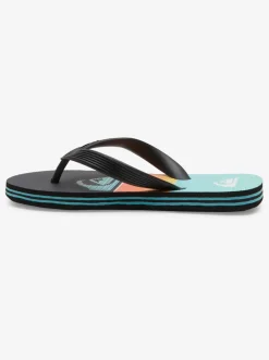 Quiksilver Sandals|Boy'S 8-16 Molokai Flip-Flops Black/Orange/Green