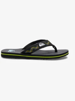 Quiksilver Sandals|Boy'S 8-16 Molokai Stitchy Sandals Black/Black/Green