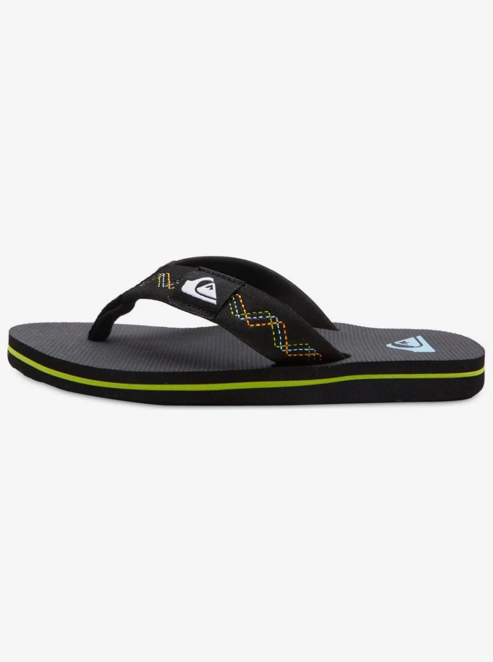 Quiksilver Sandals|Boy'S 8-16 Molokai Stitchy Sandals Black/Black/Green