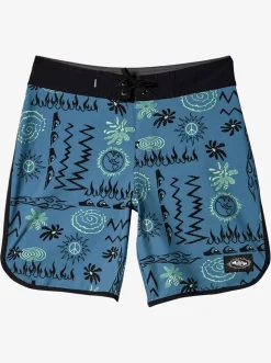 Quiksilver Shorts|Boy'S 8-16 Surfsilk Radical Scallop 16 Boardshorts Aegean Blue