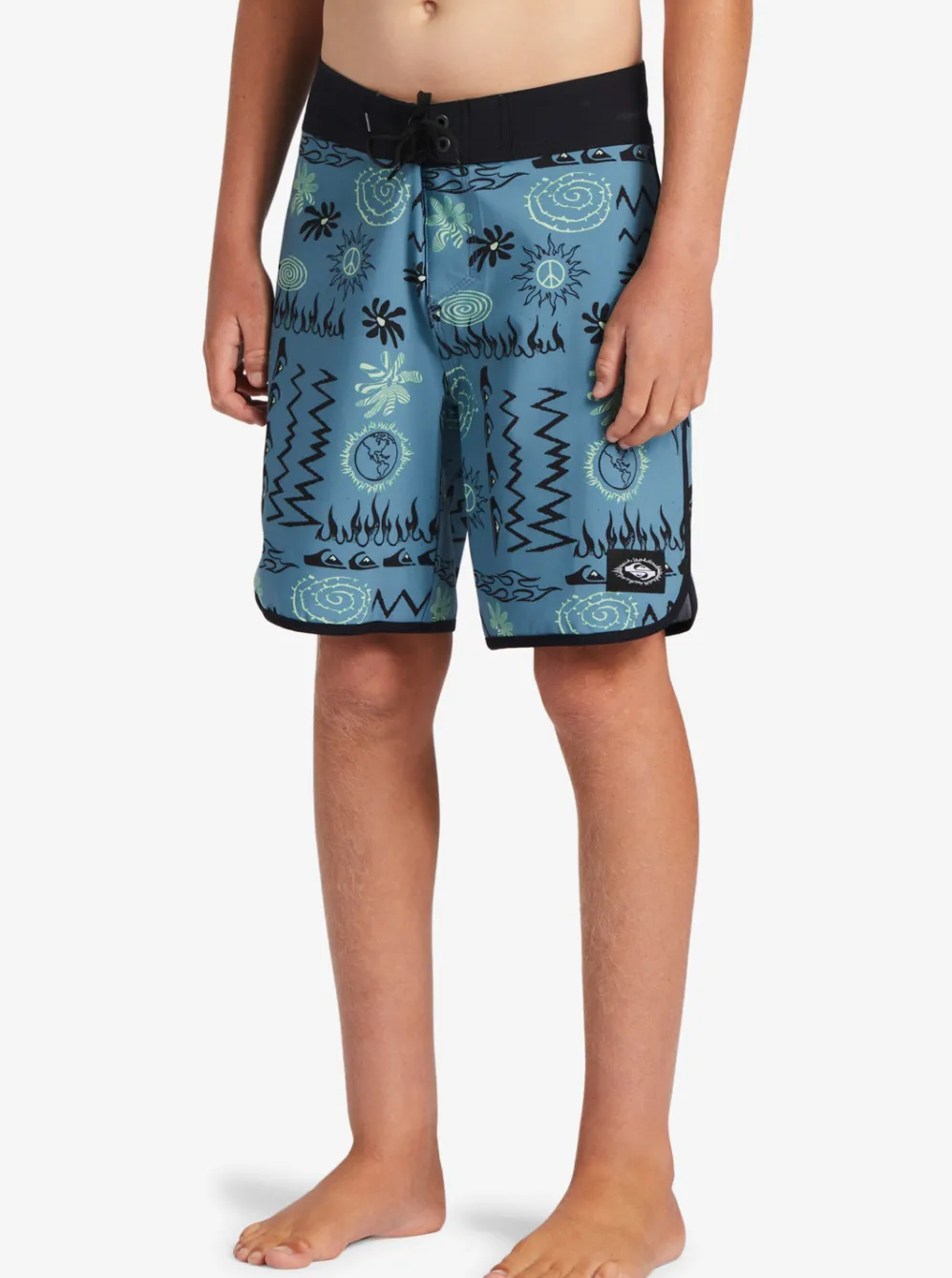 Quiksilver Shorts|Boy'S 8-16 Surfsilk Radical Scallop 16 Boardshorts Aegean Blue
