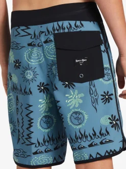 Quiksilver Shorts|Boy'S 8-16 Surfsilk Radical Scallop 16 Boardshorts Aegean Blue