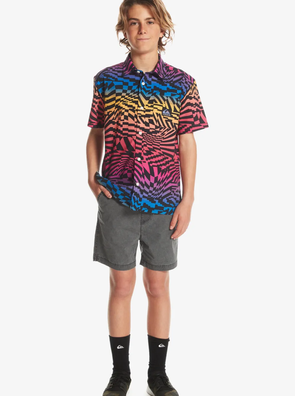 Quiksilver Shorts|Boy'S 8-16 Taxer 15" Elastic Waist Shorts Black