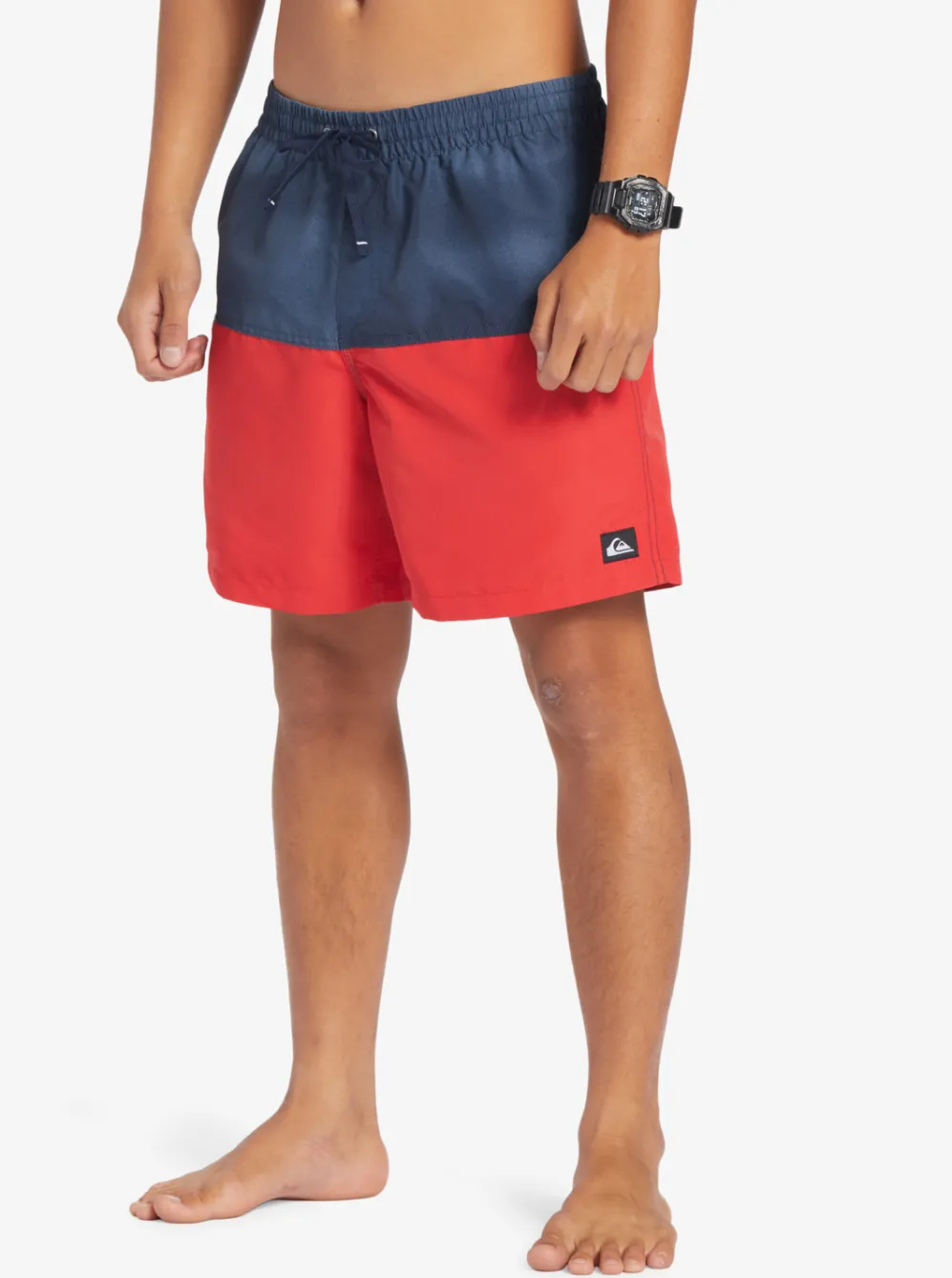 Quiksilver Elastic Waist|Butt Logo 17" Volleys Navy Blazer