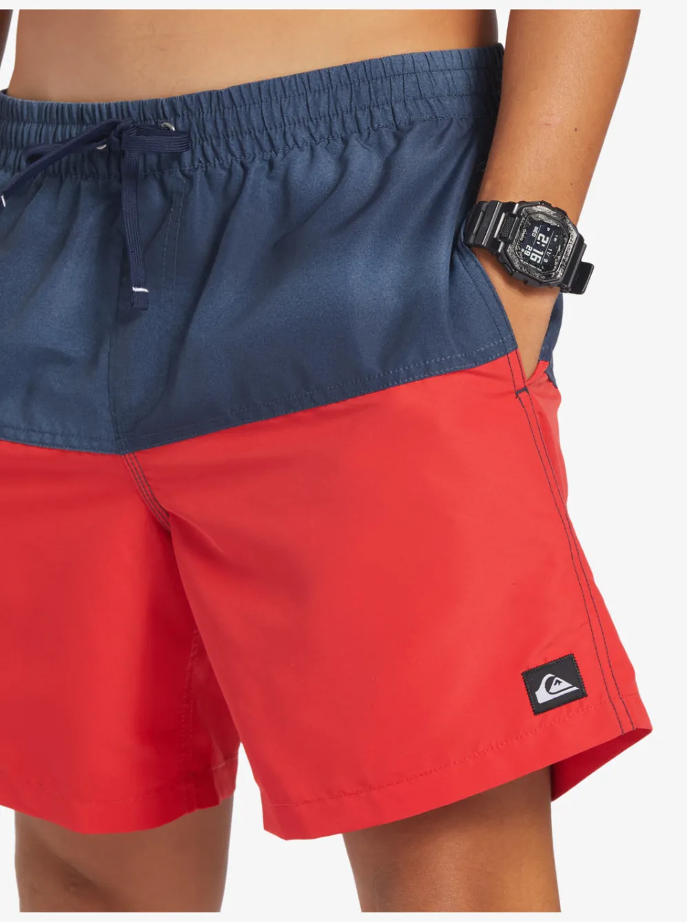 Quiksilver Elastic Waist|Butt Logo 17" Volleys Navy Blazer