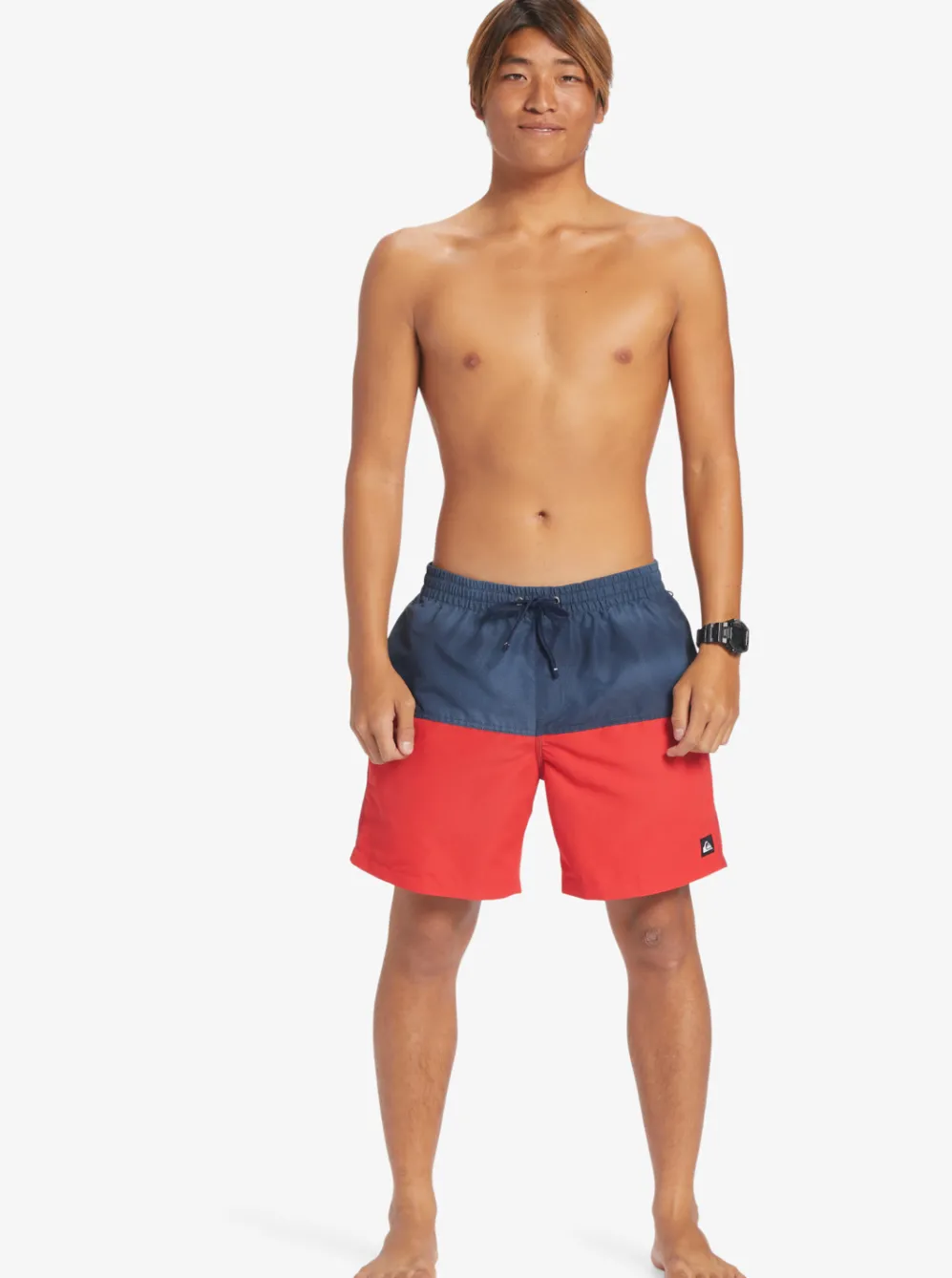 Quiksilver Elastic Waist|Butt Logo 17" Volleys Navy Blazer