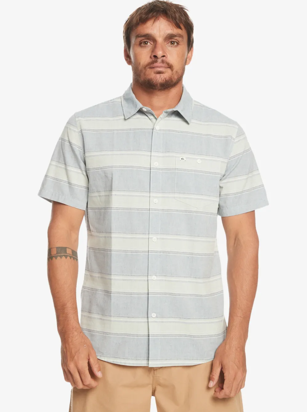 Quiksilver Shirts & Polos|Cali Sunrise Short Sleeve Shirt Bering Sea Cali