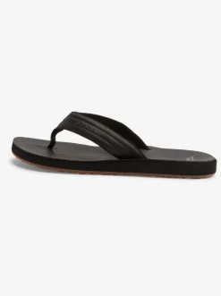 Quiksilver Sandals|Carver Nubuck Sandals Solid Black