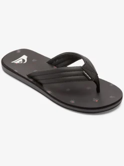 Quiksilver Sandals|Carver Print Sandals Black 4