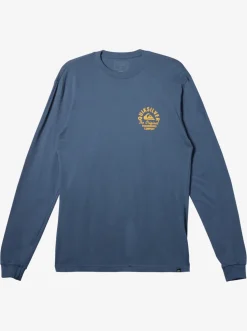 Quiksilver Tees|Circled Script Long Sleeve T-Shirt Bering Sea