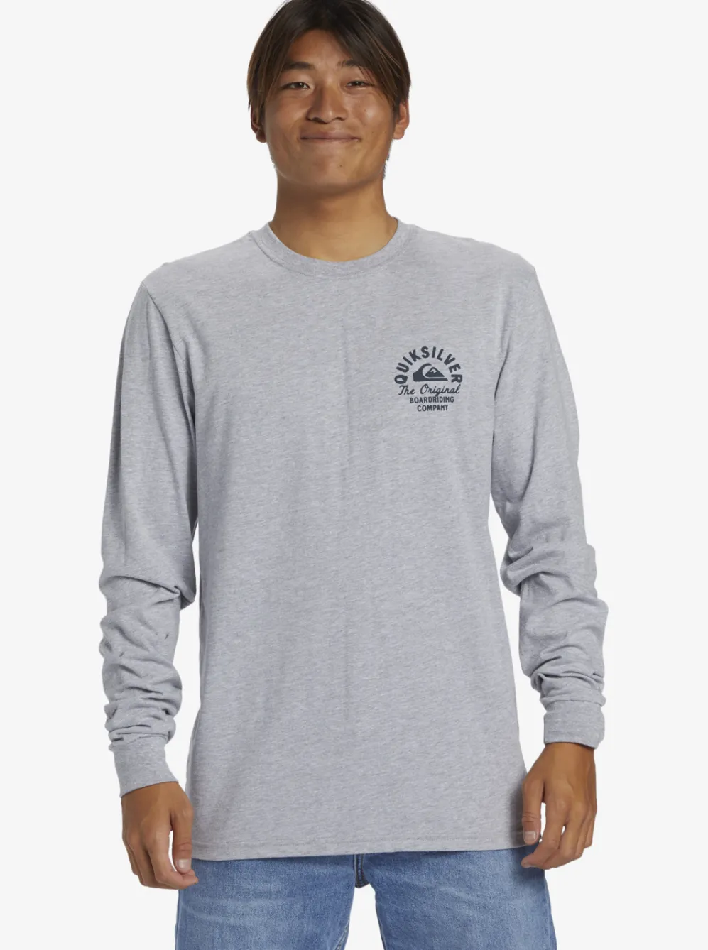 Quiksilver Tees|Circled Script Long Sleeve T-Shirt Athletic Heather