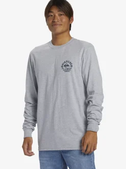 Quiksilver Tees|Circled Script Long Sleeve T-Shirt Athletic Heather
