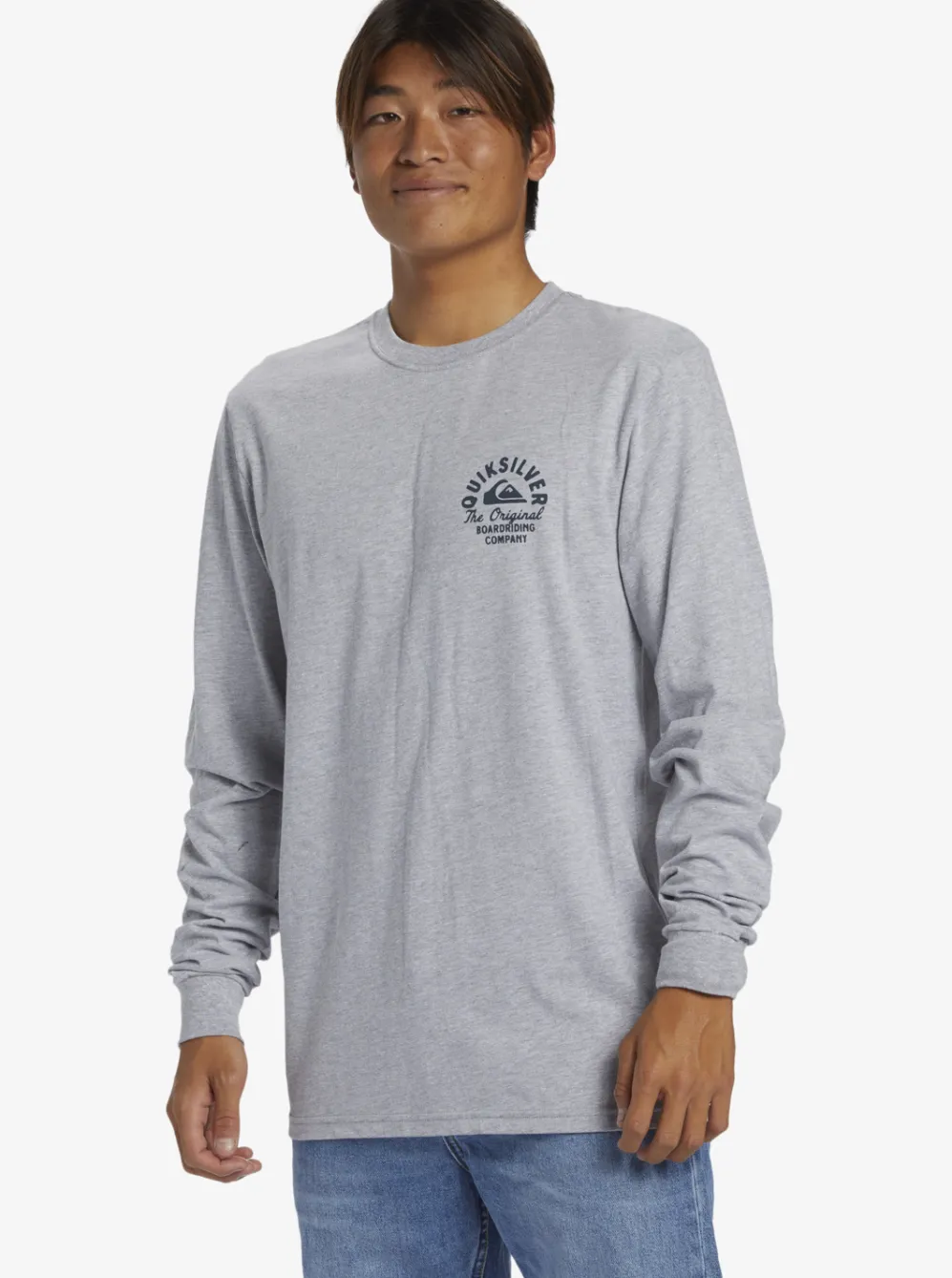 Quiksilver Tees|Circled Script Long Sleeve T-Shirt Athletic Heather