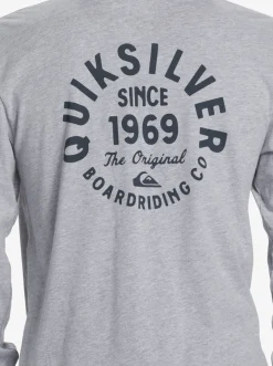 Quiksilver Tees|Circled Script Long Sleeve T-Shirt Athletic Heather