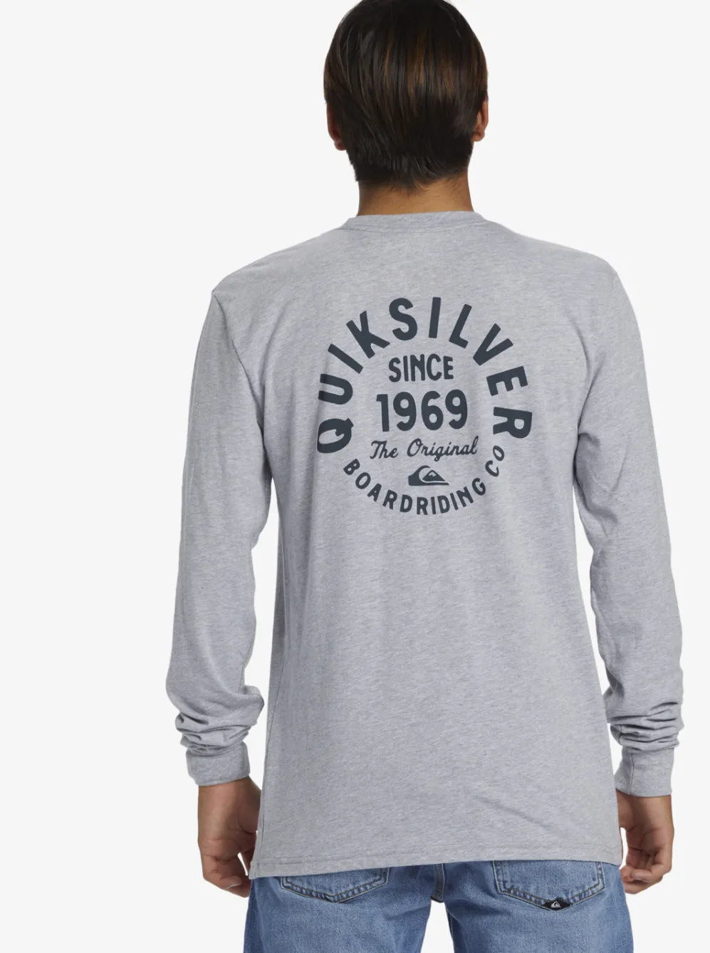 Quiksilver Tees|Circled Script Long Sleeve T-Shirt Athletic Heather