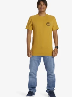 Quiksilver Tees|Circled Script T-Shirt Mustard