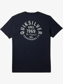Quiksilver Tees|Circled Script T-Shirt Navy Blazer
