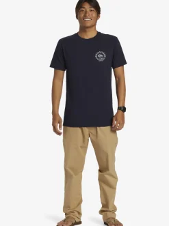 Quiksilver Tees|Circled Script T-Shirt Navy Blazer