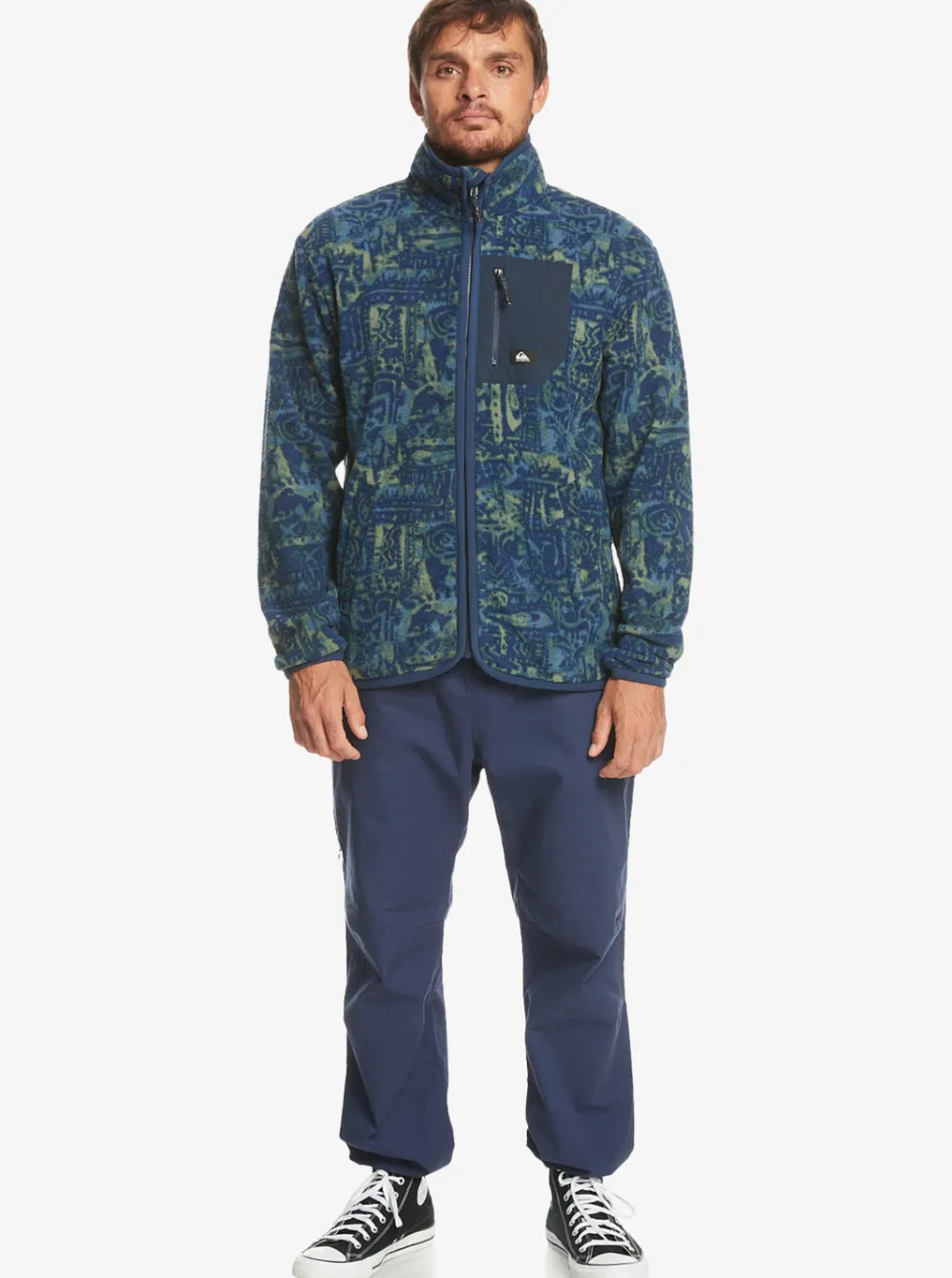 Quiksilver Sweatshirts & Hoodies|Clean Coasts Zip-Up Fleece Naval Academy Nu Vintage