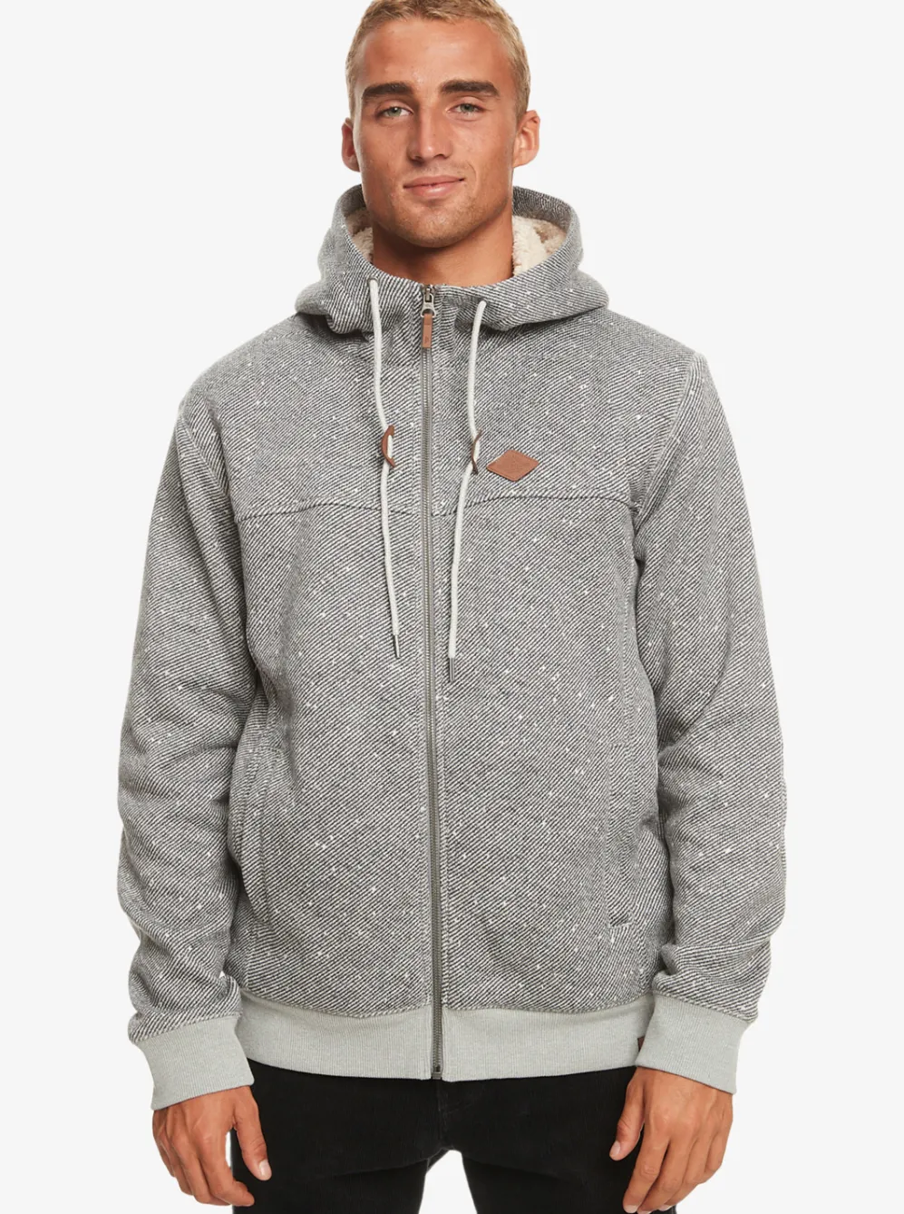 Quiksilver Sweatshirts & Hoodies|Cypress Keller Zip-Up Hoodie Light Grey Heather
