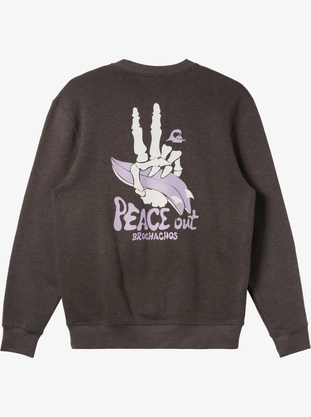 Quiksilver Sweatshirts & Hoodies|E Peace Out Crew Neck Sweatshirt Charcoal Heather