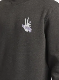 Quiksilver Sweatshirts & Hoodies|E Peace Out Crew Neck Sweatshirt Charcoal Heather