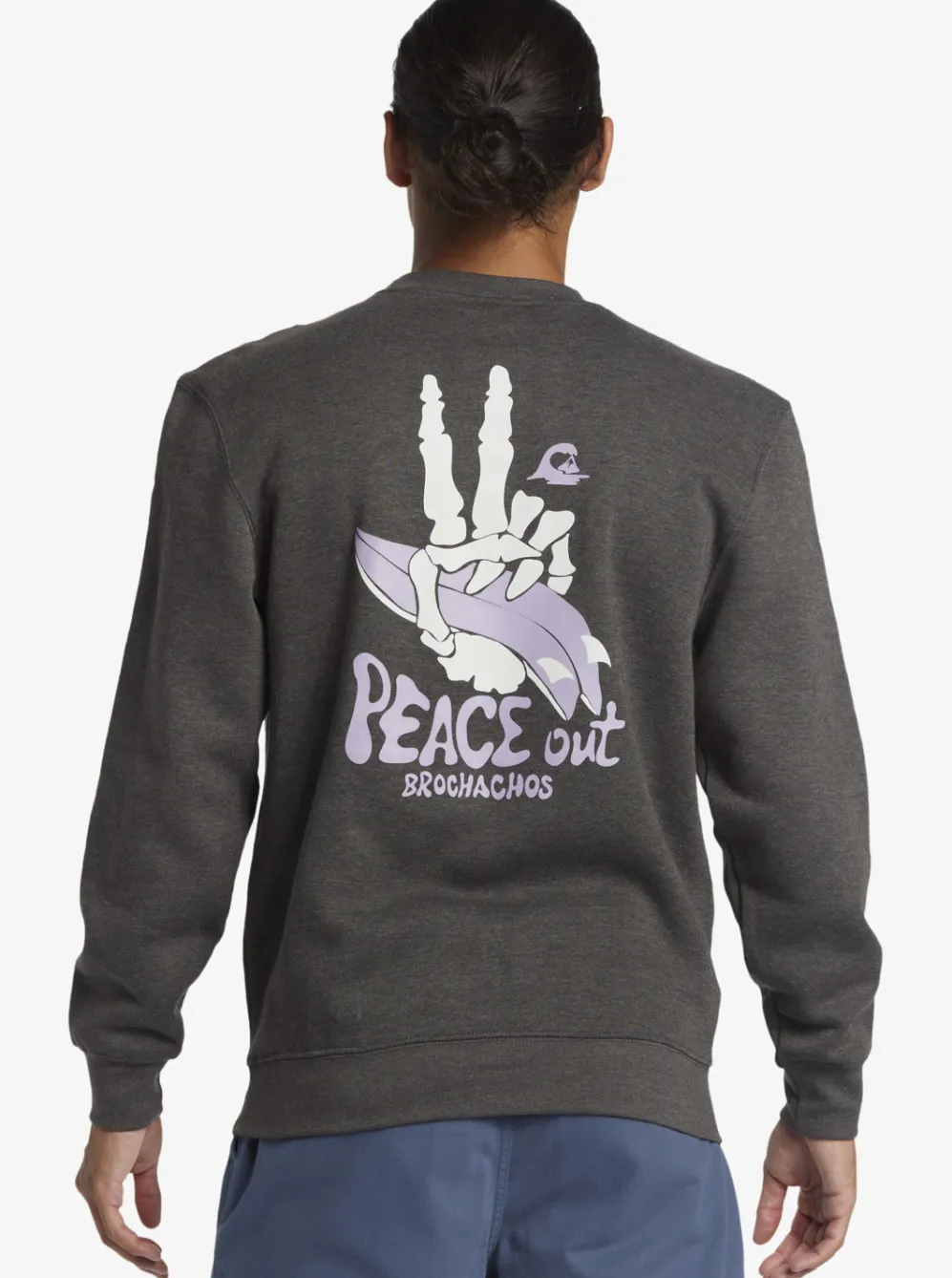 Quiksilver Sweatshirts & Hoodies|E Peace Out Crew Neck Sweatshirt Charcoal Heather