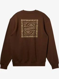 Quiksilver Sweatshirts & Hoodies|E Peace Out Crew Neck Sweatshirt Chestnut