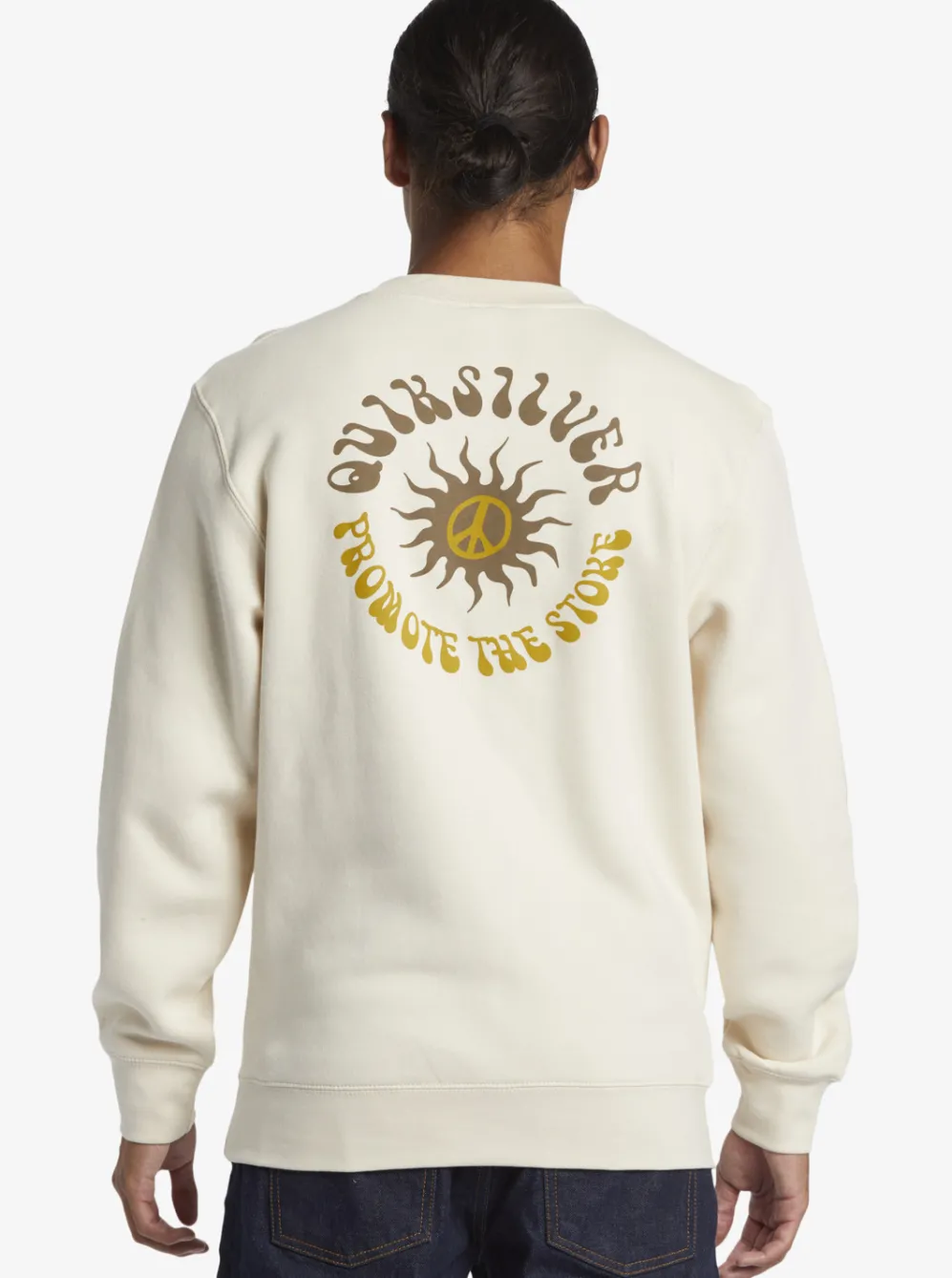 Quiksilver Sweatshirts & Hoodies|E Peace Out Crew Neck Sweatshirt Birch