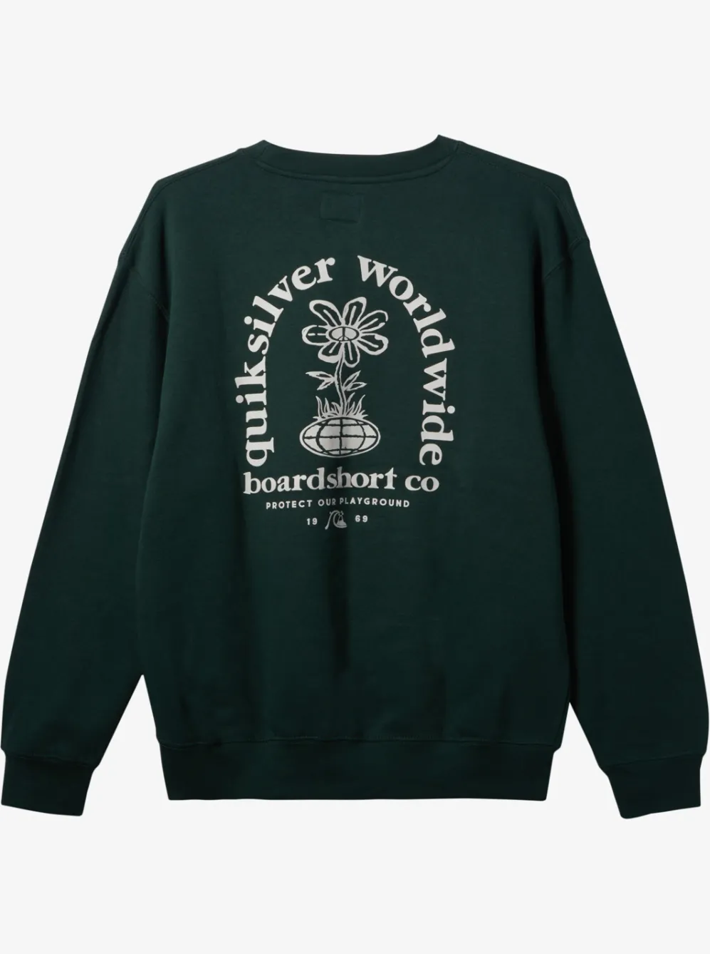Quiksilver Sweatshirts & Hoodies|E Peace Out Crew Neck Sweatshirt Green