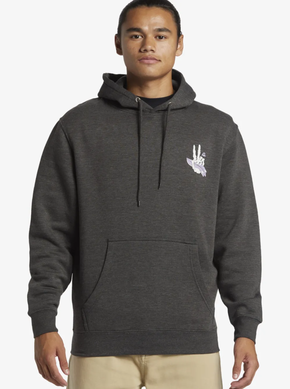 Quiksilver Sweatshirts & Hoodies|E Rockin Hoodie Pullover Sweatshirt Charcoal Heather
