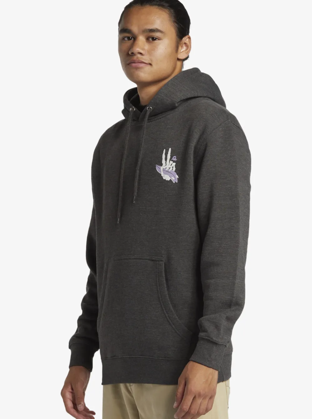 Quiksilver Sweatshirts & Hoodies|E Rockin Hoodie Pullover Sweatshirt Charcoal Heather