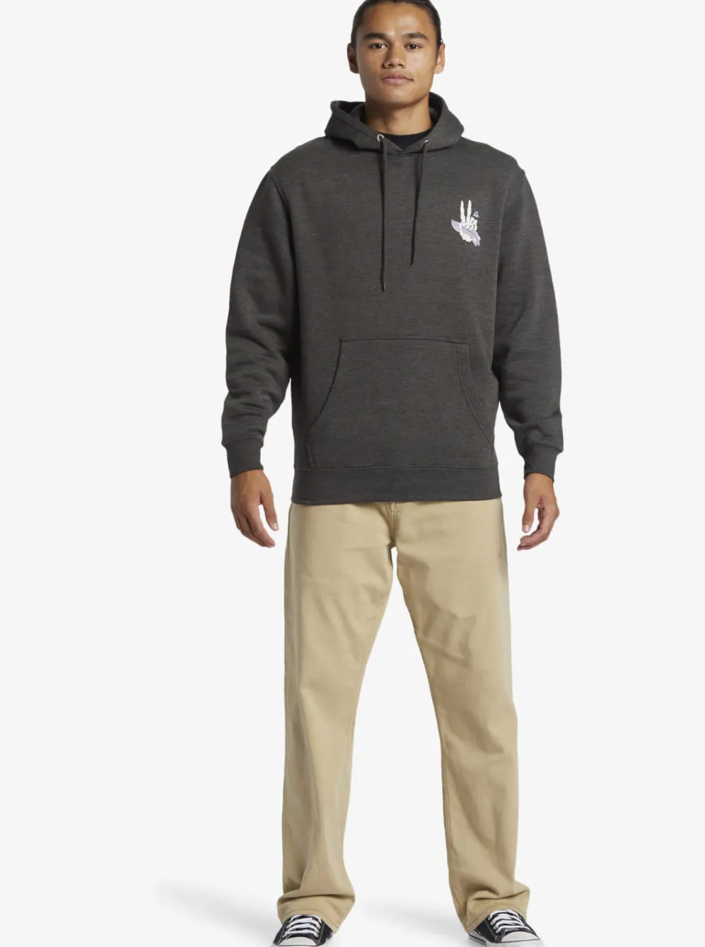 Quiksilver Sweatshirts & Hoodies|E Rockin Hoodie Pullover Sweatshirt Charcoal Heather