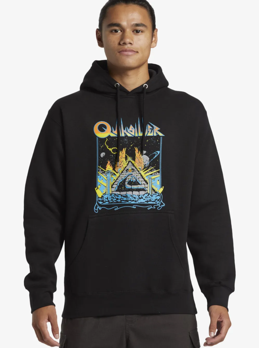 Quiksilver Sweatshirts & Hoodies|E Rockin Hoodie Pullover Sweatshirt Black