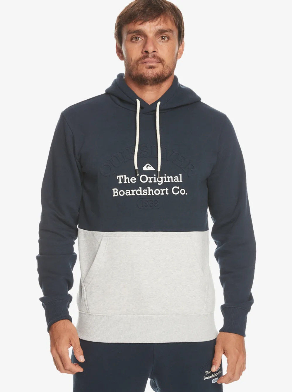 Quiksilver Sweatshirts & Hoodies|Emboss Hoodie Navy Blazer