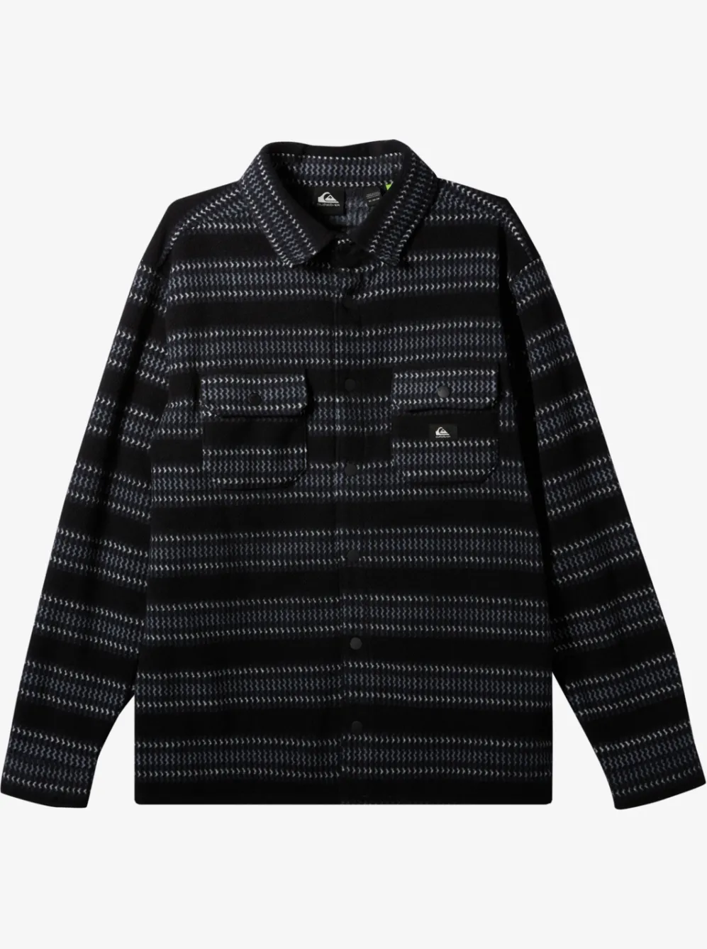 Quiksilver Sweatshirts & Hoodies|Epic Surf Days Fleece Overshirt Black Surf Days Stripe