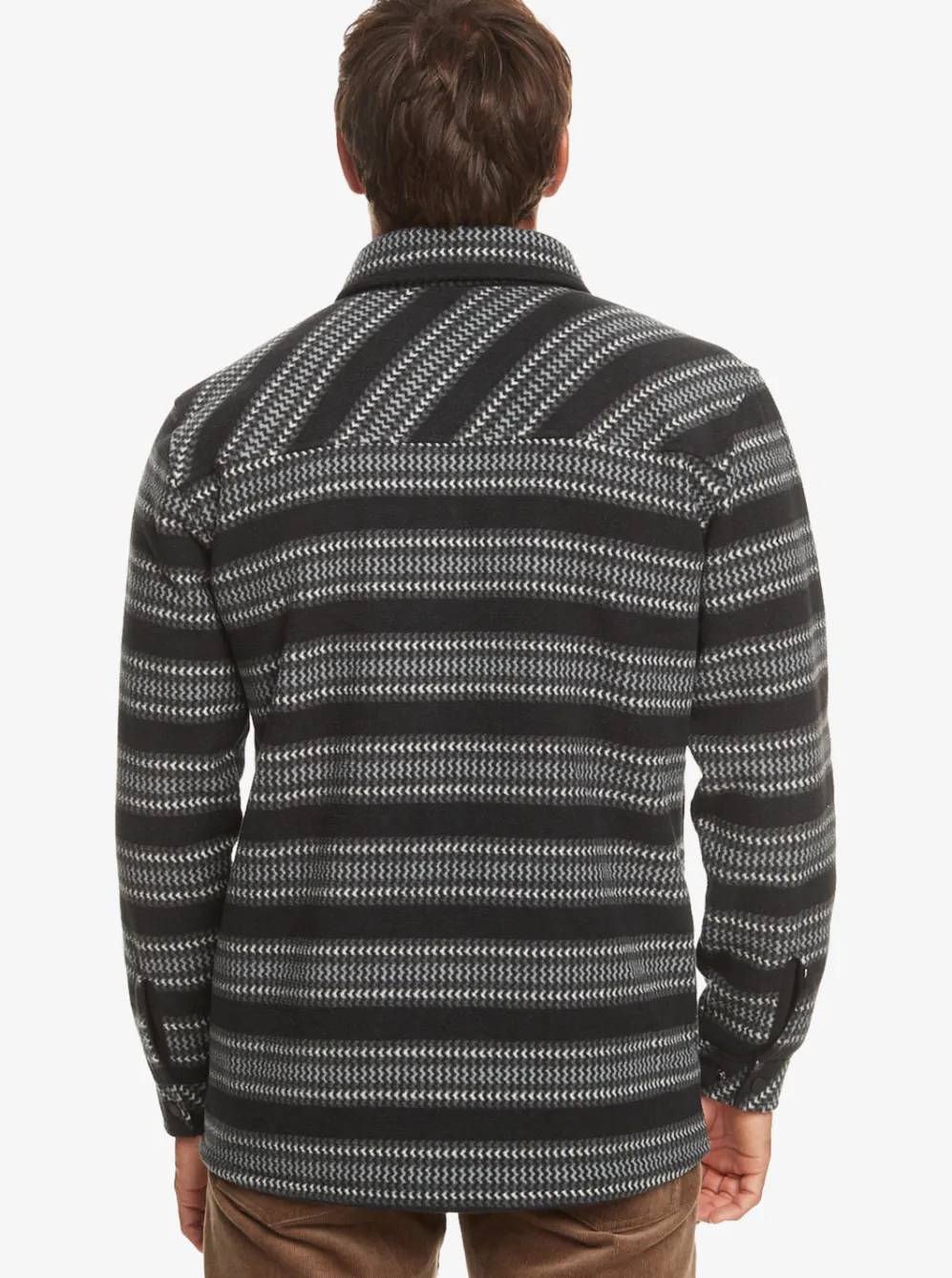 Quiksilver Sweatshirts & Hoodies|Epic Surf Days Fleece Overshirt Black Surf Days Stripe