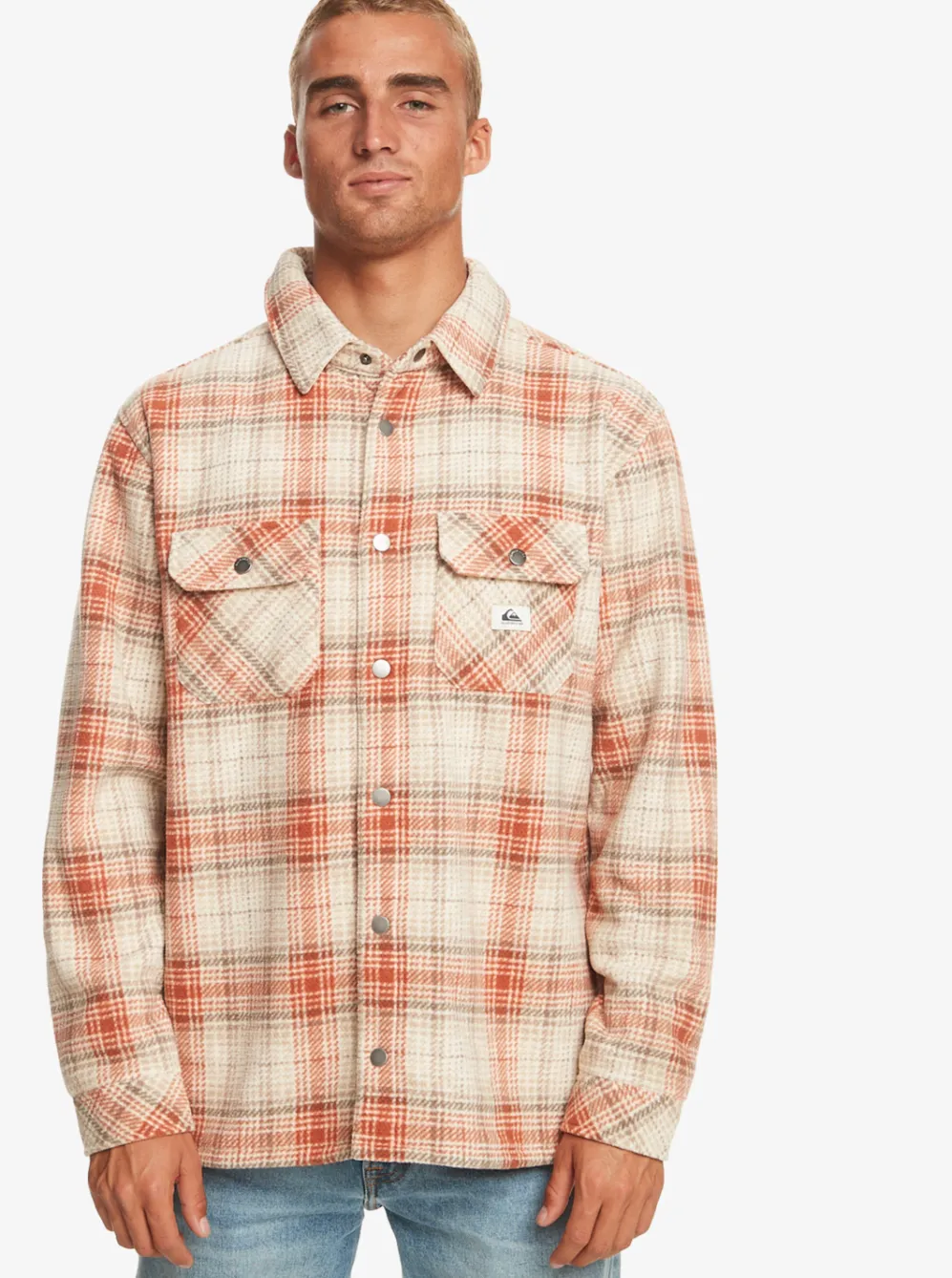 Quiksilver Sweatshirts & Hoodies|Epic Surf Days Fleece Overshirt Birch Surf Days Plaid